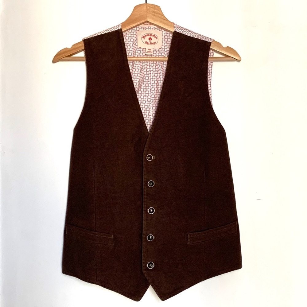Brooks Brothers Brown Velvet 5 Button Vest